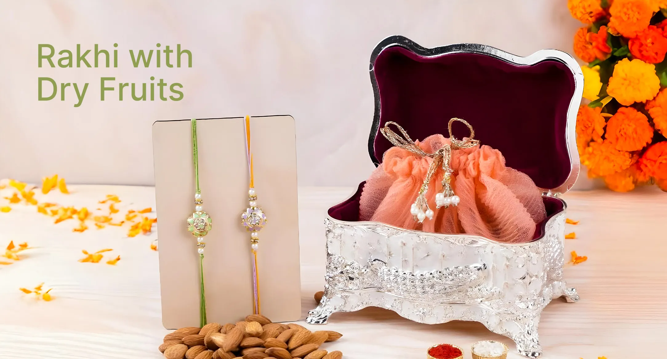 Rakhi with dryfruits